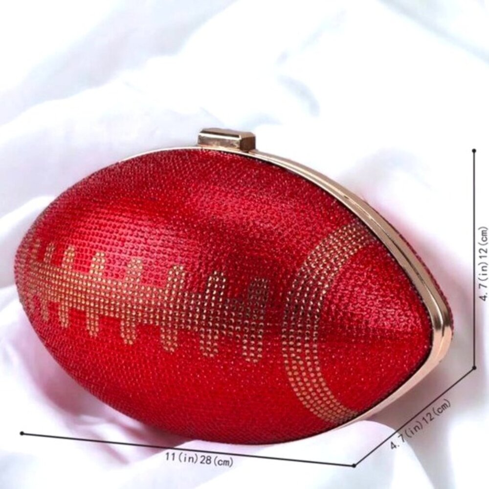 Red Bling Football NFL Purse Clutch NWOT